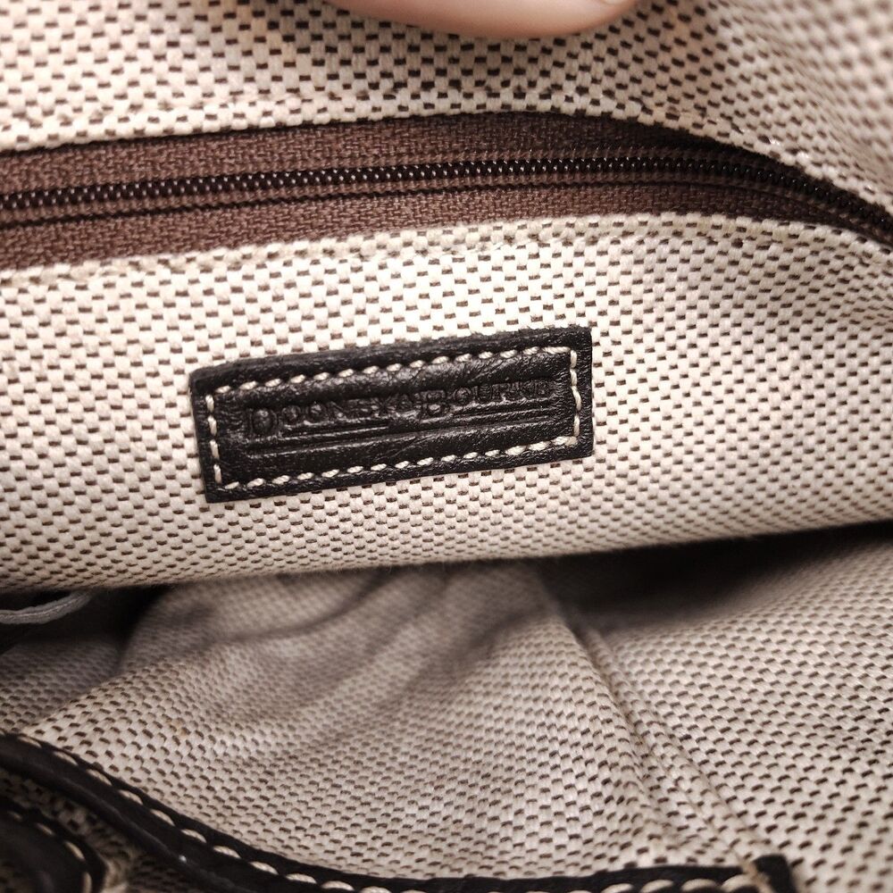 Vtg Dooney & Bourke Leather & Canvas All Weather Signature DB Logo W/ Charm Y2K - Picture 8 of 13